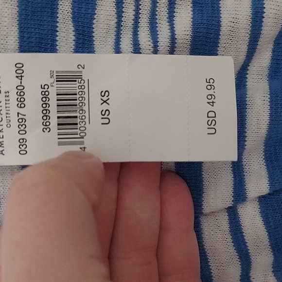 NWT American Eagle 100% Cotton Striped Wrap Romper Size XS - Picture 6 of 10